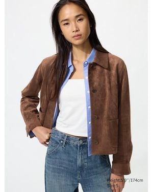 Uniqlo Suede Effect Short Jacket - Brown