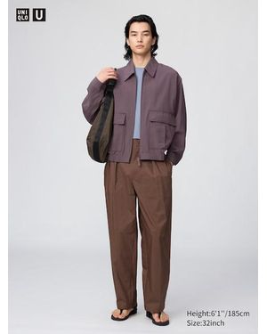 Uniqlo Pleated Wide Trousers - Purple