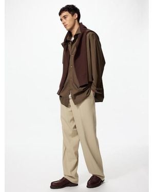 Uniqlo Pleated Wide Trousers (Longer) - Natural
