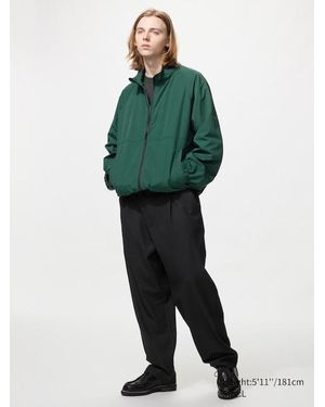 Uniqlo Pleated Relaxed Wide Trousers - Green