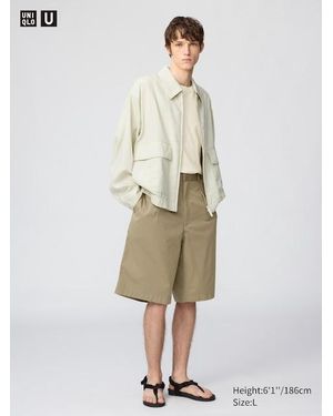 Uniqlo Pleated Wide Shorts - Natural