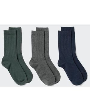 Uniqlo Calcetines Canalé (3 Pares) - Azul