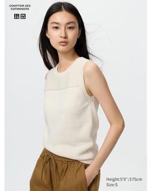 Uniqlo Cotton Crew Neck Jumper (Sleeveless) - White