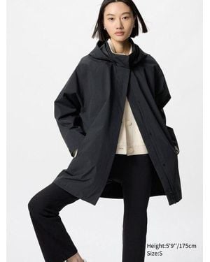 Uniqlo Giacca A Vento Blocktech Con Cappuccio Taglio Lungo - Blu