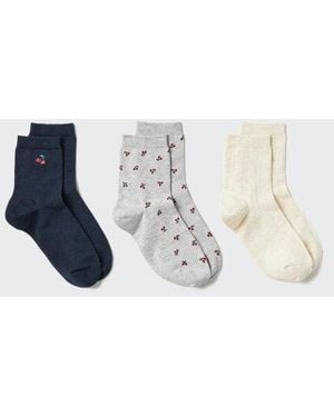 Uniqlo Socks (Cherries, 3 Pairs) - White