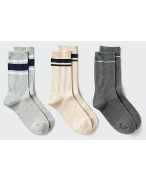Uniqlo Socken (Streifen, 3 Paar) - Grau