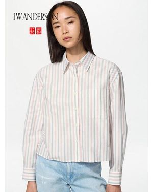 Uniqlo Oxford Boxy Shirt (Striped) - White
