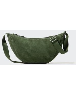 Uniqlo Round Mini Shoulder Bag (Corduroy) - Green