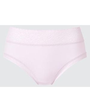 Uniqlo Braga Cintura Alta Encaje - Rosa