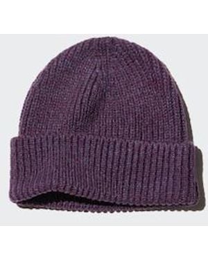 Uniqlo Heattech Beanie (Ribbed) - Purple