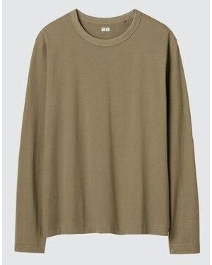 Uniqlo 100% Supima Cotton T-Shirt (Long Sleeve) - Green