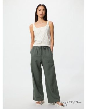 Uniqlo Linen Blend Easy Trousers - Green