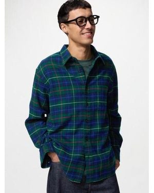 Uniqlo Camisa Franela Cuadros - Azul