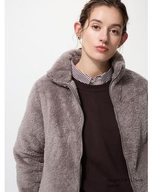 Uniqlo Fluffy Yarn Fleece Full-Zip Jacket - Brown