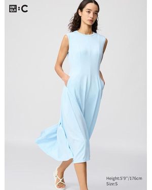 Uniqlo Fit And Flare Dress (Sleeveless) - Blue