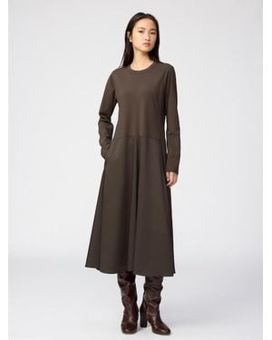 Uniqlo Vestido Combinado Satinado - Multicolor