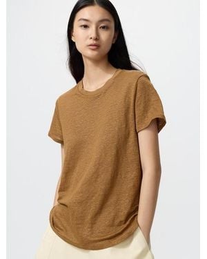 Uniqlo 100% Linen Crew Neck T-Shirt - White