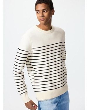 Uniqlo Washable Milano Ribbed Crew Neck Jumper - White
