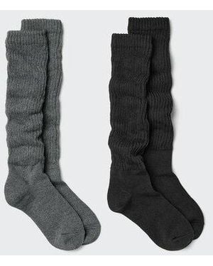 Uniqlo Long Slouch Socks (2 Pairs) - Black