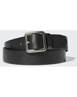 Uniqlo Italian Leather Garrison Belt - Black