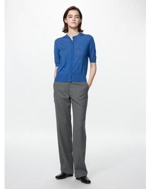 Uniqlo Wollhose (Straight Fit) - Blau