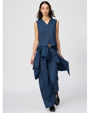 Uniqlo 100% Premium Linen Trousers - Blue