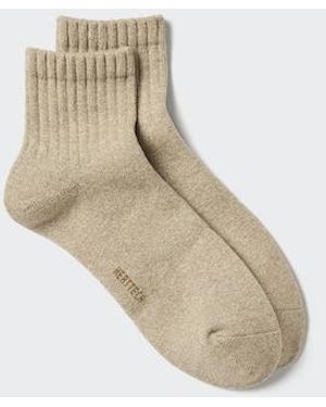 Uniqlo Heattech Socks (Half Length, Pile) - White