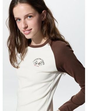 Uniqlo Mickey & Friends Ut Graphic Mini T-Shirt (Long Sleeve) - White