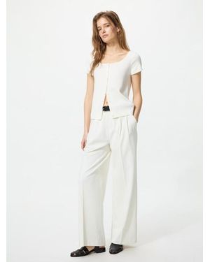 Uniqlo Smart Pleated Wide Trousers (Longer) - White