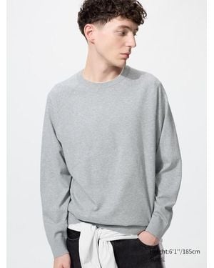 Uniqlo Washable Cotton Crew Neck Jumper - Grey