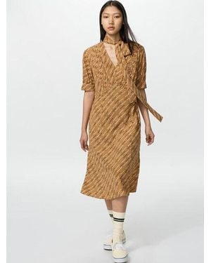 Uniqlo Bow Tie Dress (Short Sleeve, Printed) - White