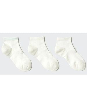 Uniqlo Short Socks (Pile Line, 3 Pairs) - White