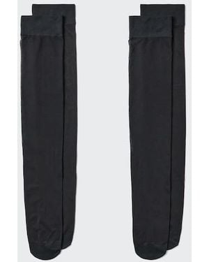 Uniqlo Kniestrümpfe (Transparent, 2 Paar) - Schwarz