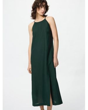 Uniqlo Rayon Linen Camisole Long Dress - Green
