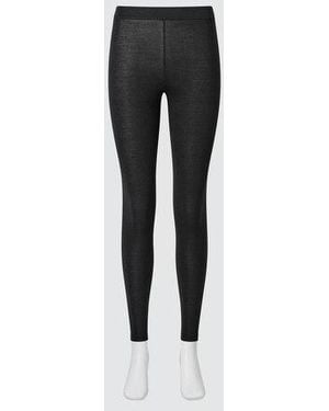 Uniqlo Leggings Termici Heattech Extra Caldo Misto Cashmere - Nero