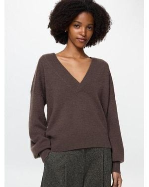 Uniqlo 100 Kaschmir Pullover (V-Ausschnitt) - Grau