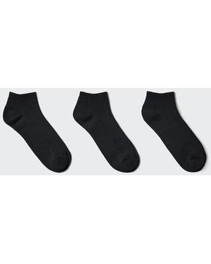 Uniqlo Ribbed Short Socks (3 Pairs) - Blue