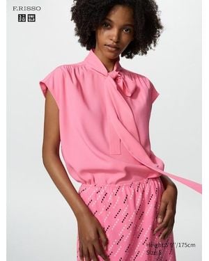 Uniqlo Blusa Lazo Sin Mangas - Rosa