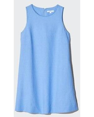 Uniqlo Linen Blend Mini Dress (Sleeveless) - Blue