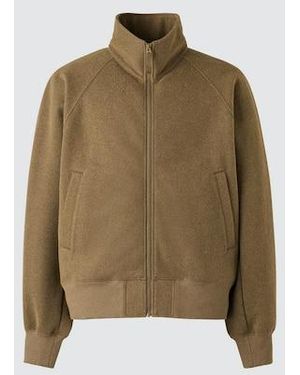 Uniqlo Brushed Full-Zip Blouson - Natural