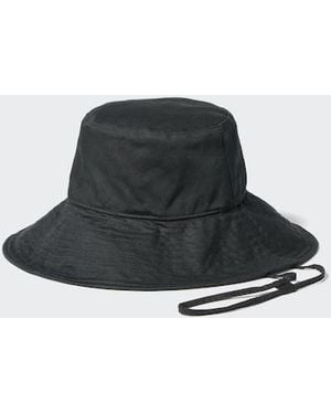 Uniqlo Uv Protection Cotton Linen Wide Brim Hat - Black