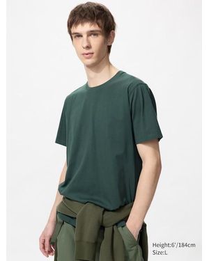 Uniqlo T-Shirt 100% Cotone Supima Girocollo - Verde