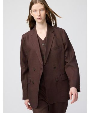 Uniqlo 100% Premium Linen Jacket - Brown