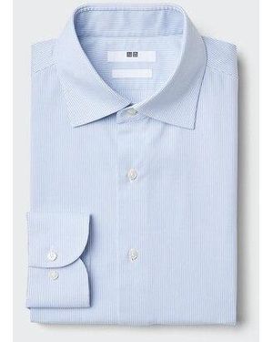 Uniqlo Super Non-Iron Slim Fit Shirt (Spread Collar, Stripe) - Blue