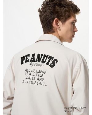Uniqlo Peanuts Ut Graphic Coach Jacket - Natural