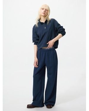 Uniqlo Sweat Wide Trousers (Longer) - Blue