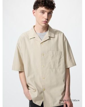 Uniqlo Open Collar Shirt (Short Sleeve) - Natural