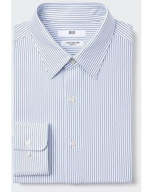Uniqlo Camisa Antiarrugas Slim Fit Rayas - Azul