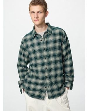 Uniqlo Flannel Shirt (Regular Collar, Check) - Green