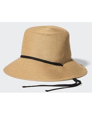 Uniqlo Uv Protection Adjustable Paper Braid Hat - White